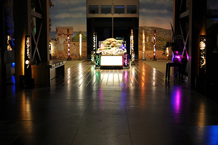 竹灯籠で演出したガイダンス展示